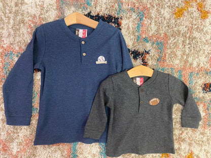 Boys Henley Shirt–Baseball