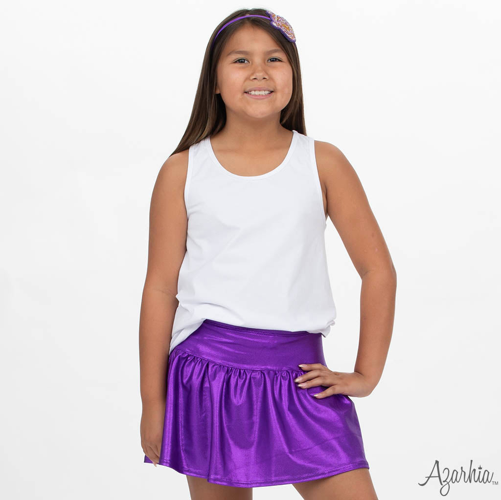 Green Shimmer Gathered Skort