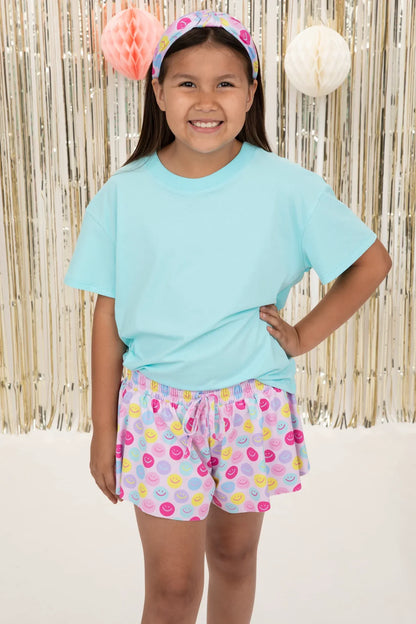 Top Knot Headband in Good Day Smiley