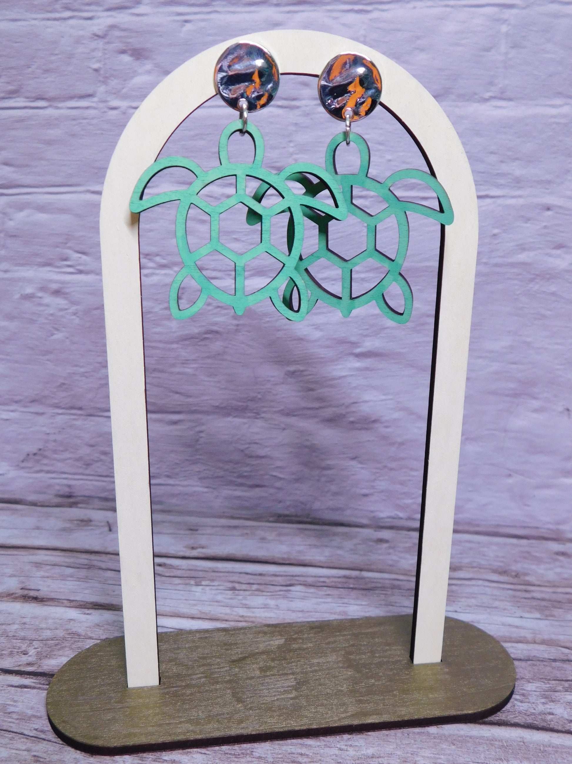 Sea Turtle Silhouette Earrings-Rogue Magnolia Custom Designs