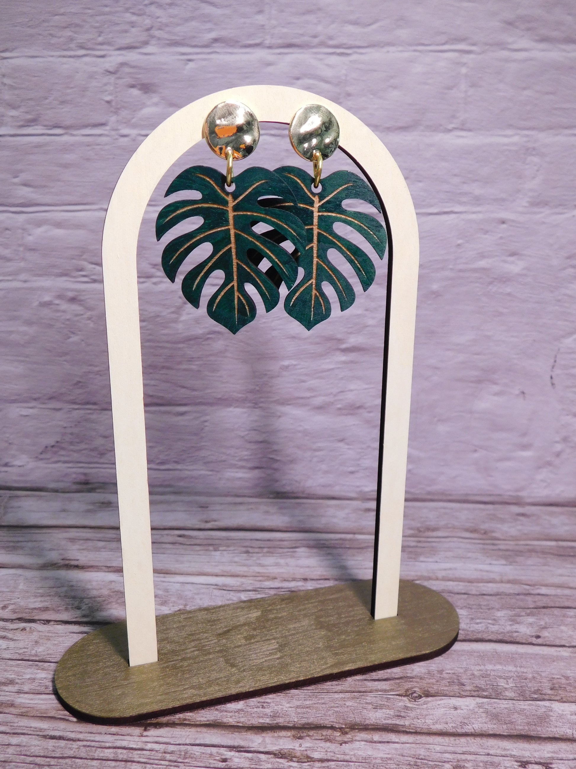 Monstera Leaf Earring-Rogue Magnolia Custom Designs