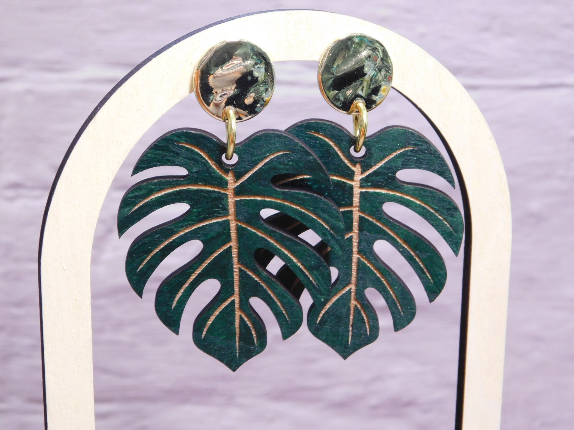 Monstera Leaf Earring-Rogue Magnolia Custom Designs