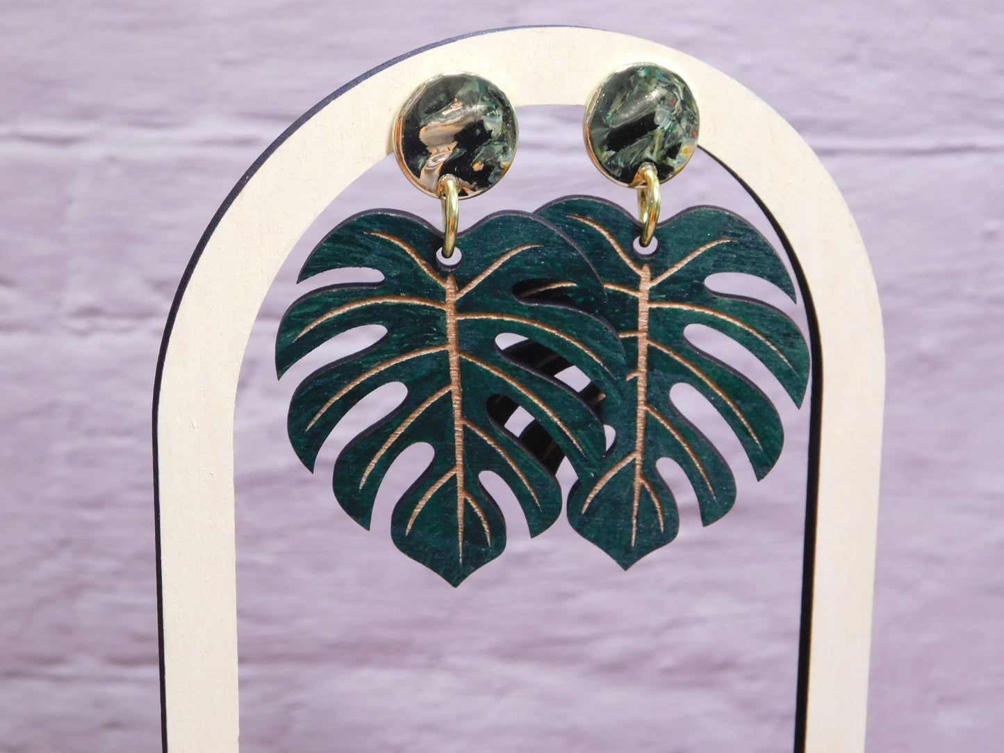 Monstera Leaf Earring-Rogue Magnolia Custom Designs