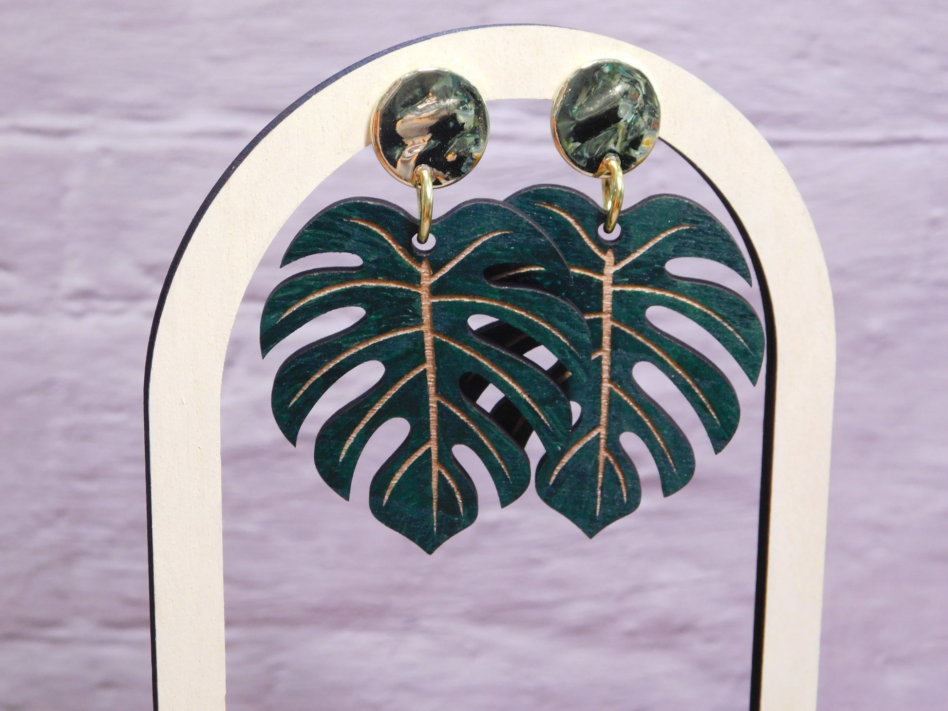 Monstera Leaf Earring-Rogue Magnolia Custom Designs