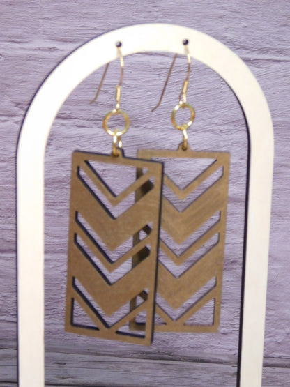 Rectangle Chevron Earrings-Rogue Magnolia Custom Designs