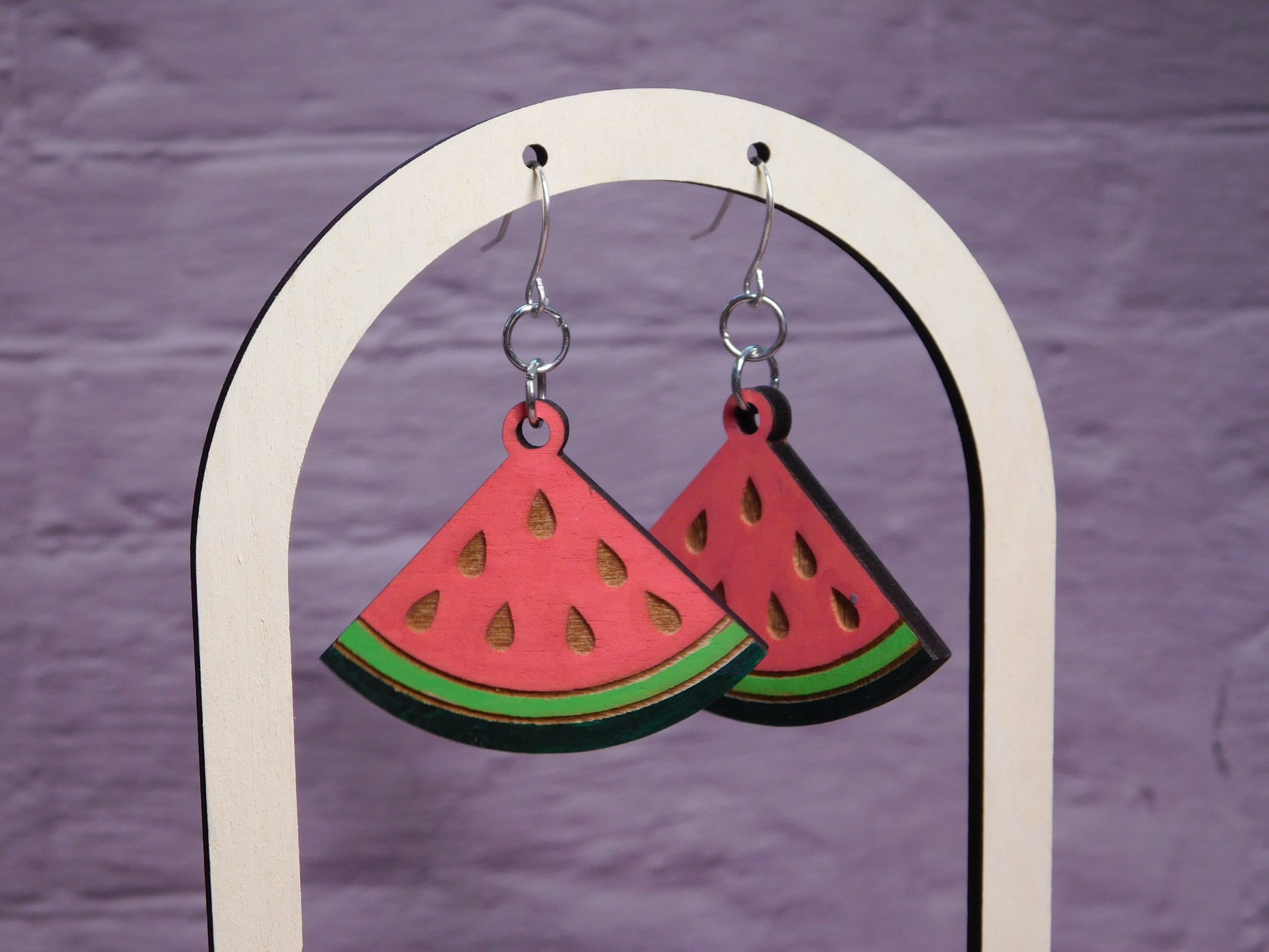 Watermelon Wedge Earrings-Rogue Magnolia Custom Designs
