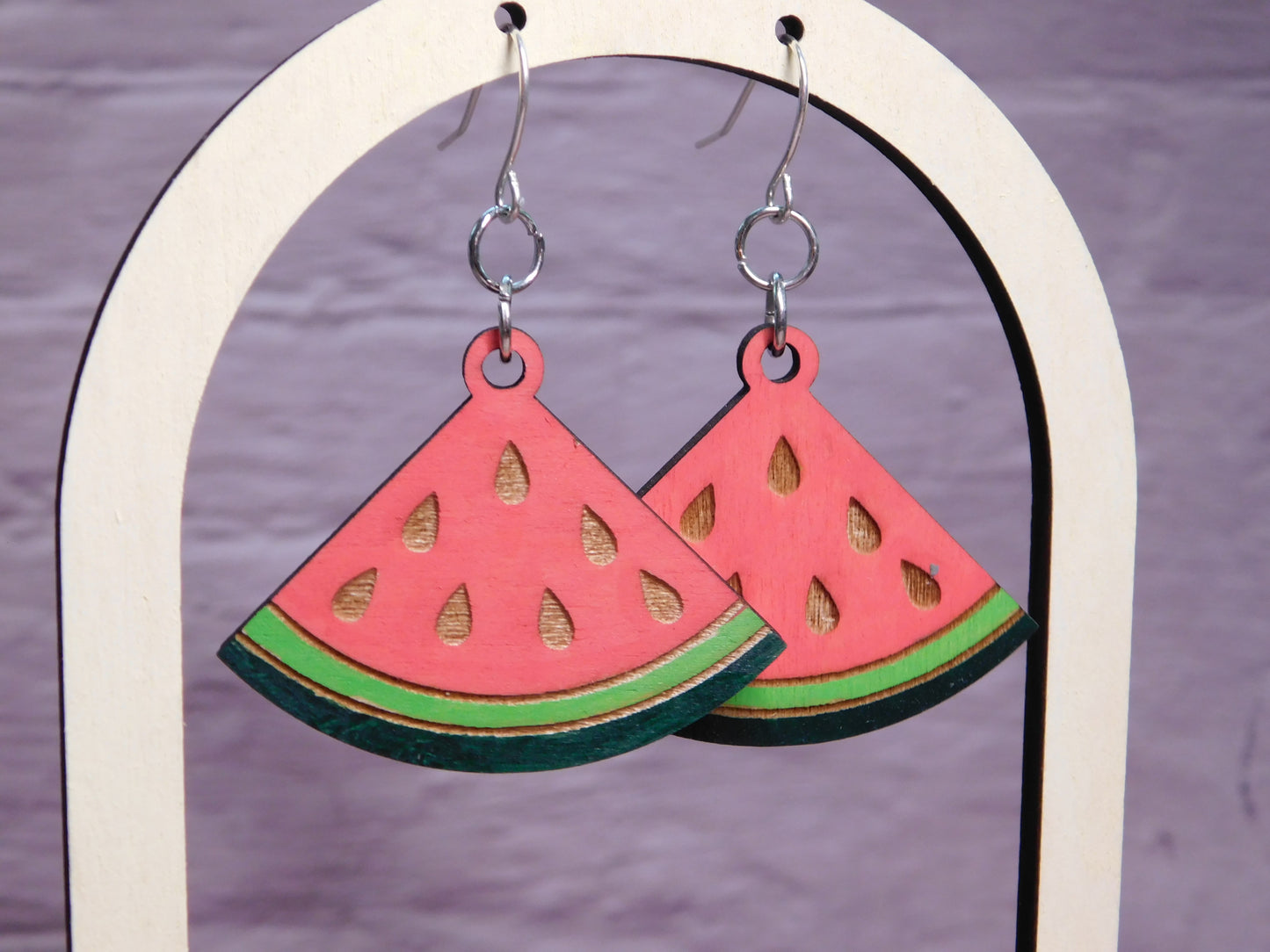 Watermelon Wedge Earrings-Rogue Magnolia Custom Designs