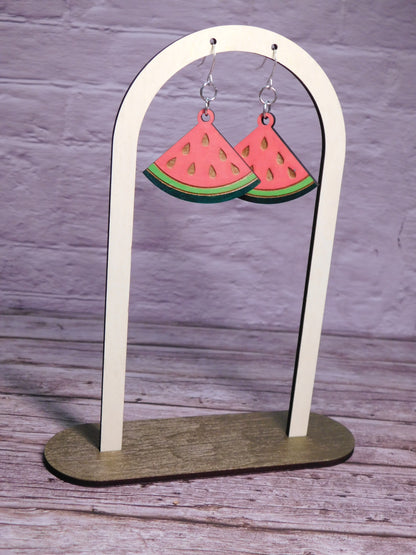 Watermelon Wedge Earrings-Rogue Magnolia Custom Designs