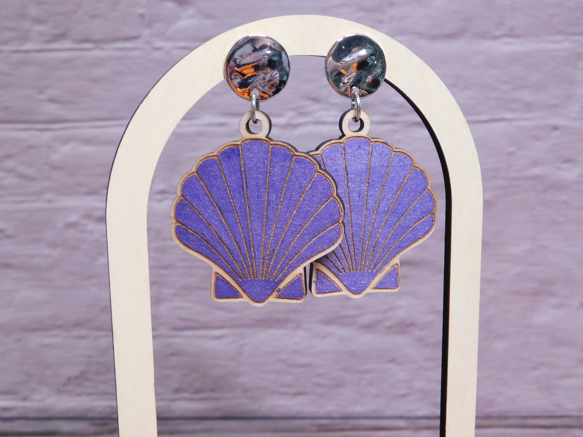 Upright Shell Earrings-Rogue Magnolia Custom Designs