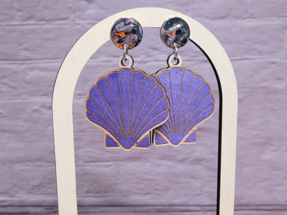 Upright Shell Earrings-Rogue Magnolia Custom Designs
