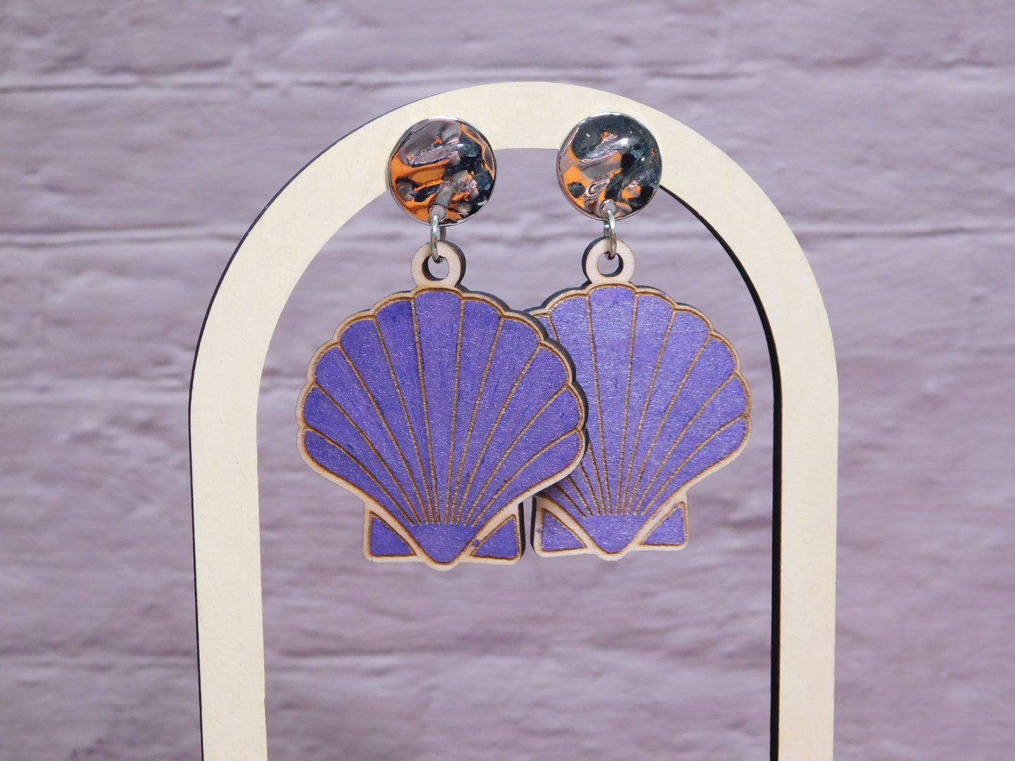 Upright Shell Earrings-Rogue Magnolia Custom Designs