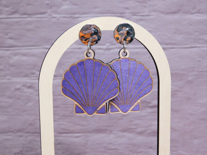 Upright Shell Earrings-Rogue Magnolia Custom Designs