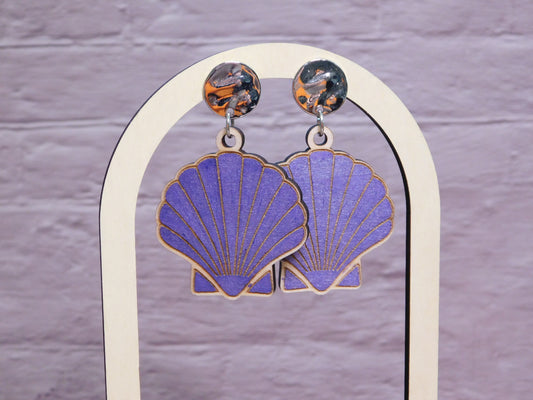 Upright Shell Earrings-Rogue Magnolia Custom Designs
