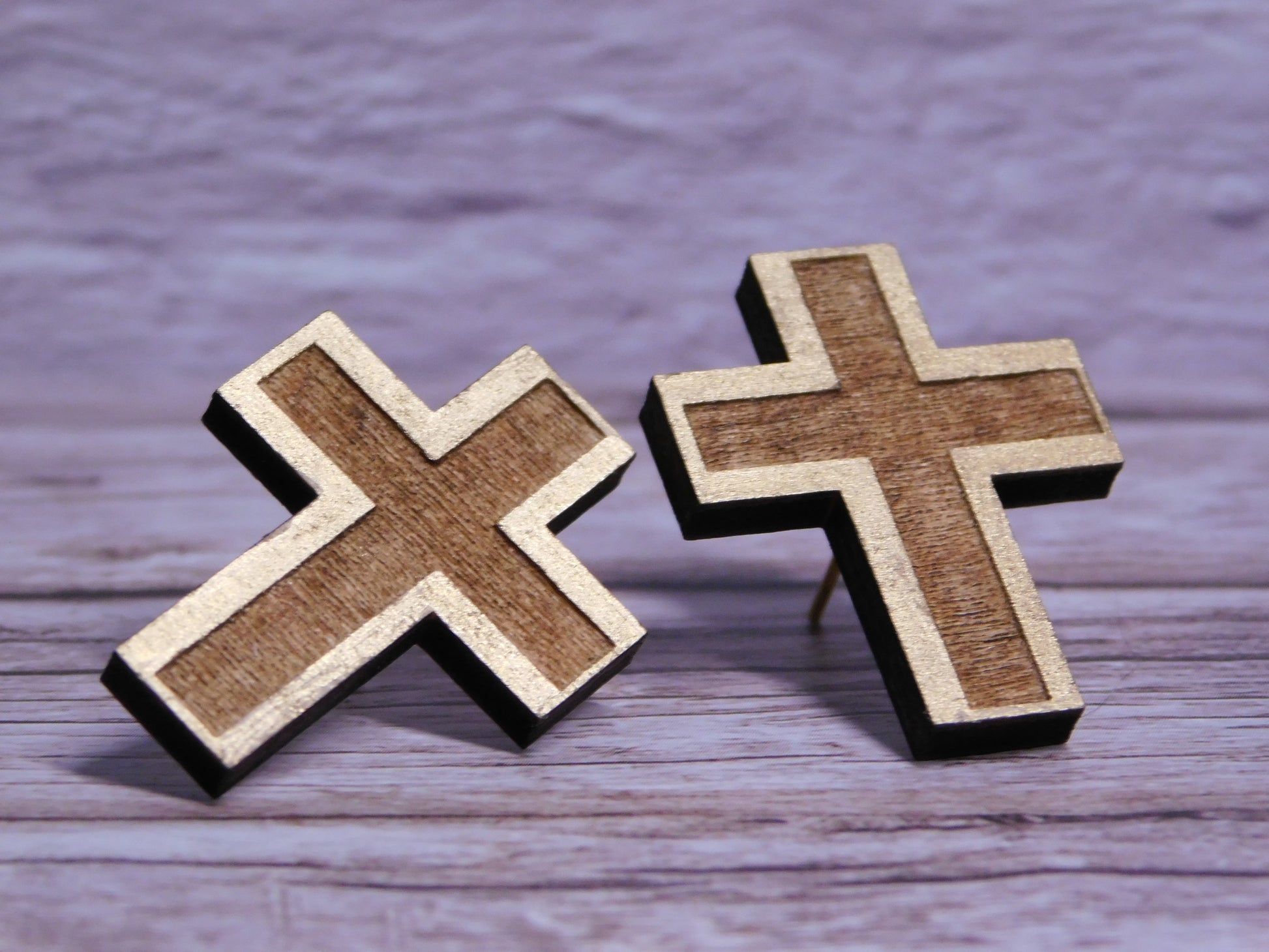Laser-Cut Cross Earrings-Rogue Magnolia Custom Designs