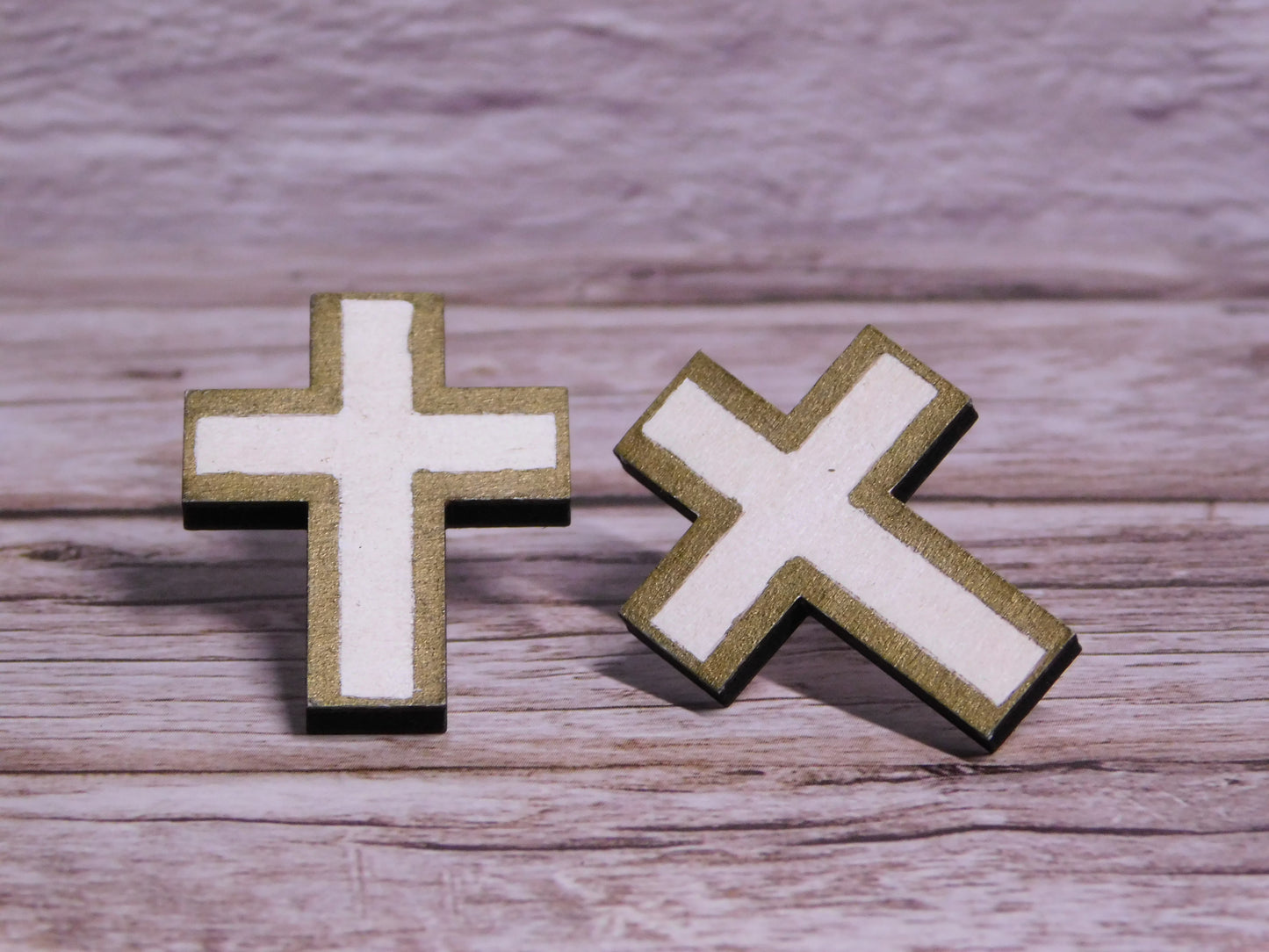 Laser-Cut Cross Earrings-Rogue Magnolia Custom Designs