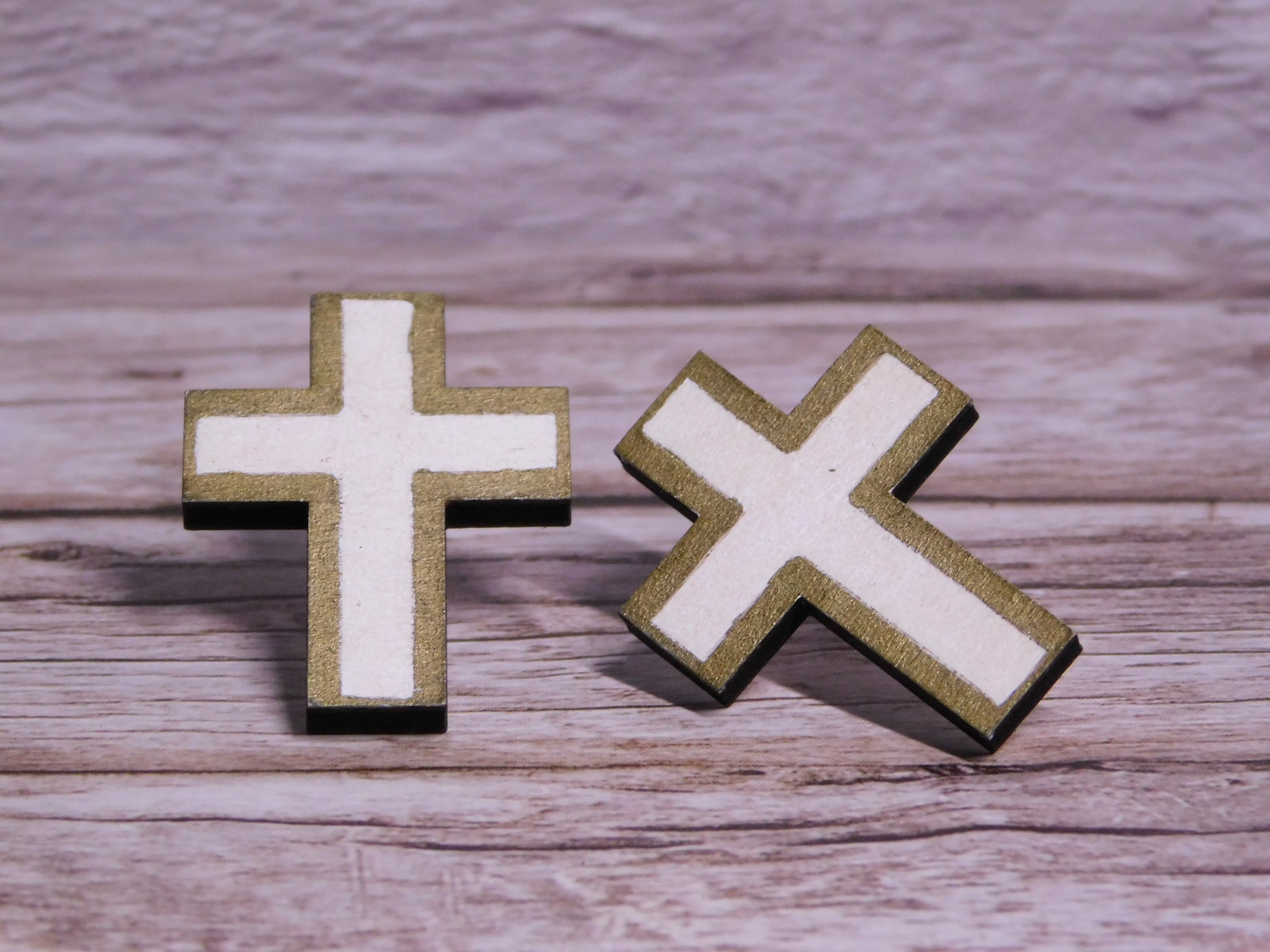Laser-Cut Cross Earrings-Rogue Magnolia Custom Designs