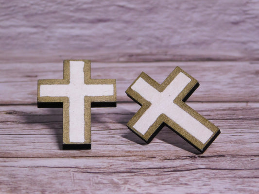 Laser-Cut Cross Earrings-Rogue Magnolia Custom Designs