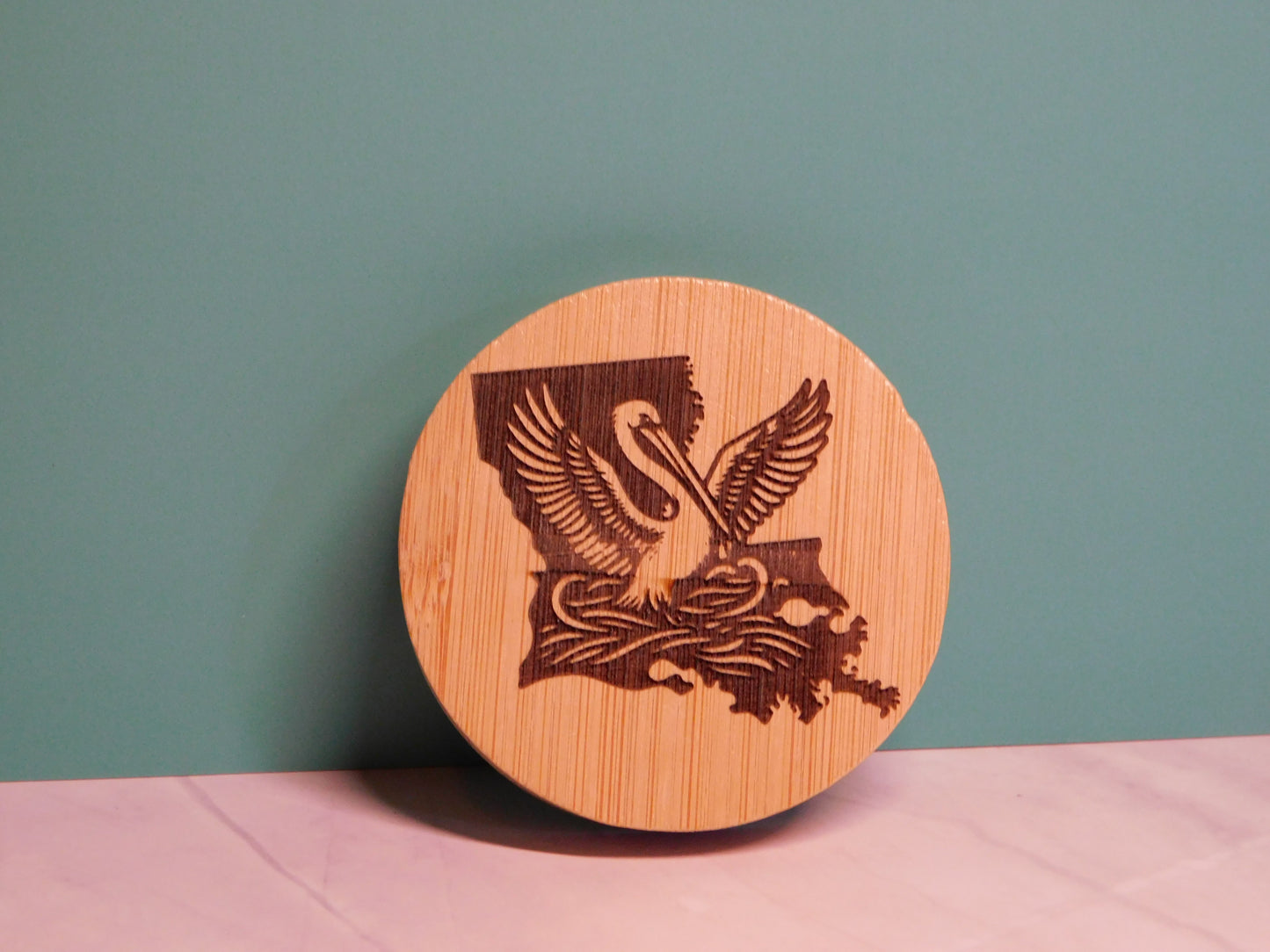 Round Magnetic Bamboo Bottle Opener-Rogue Magnolia Custom Designs