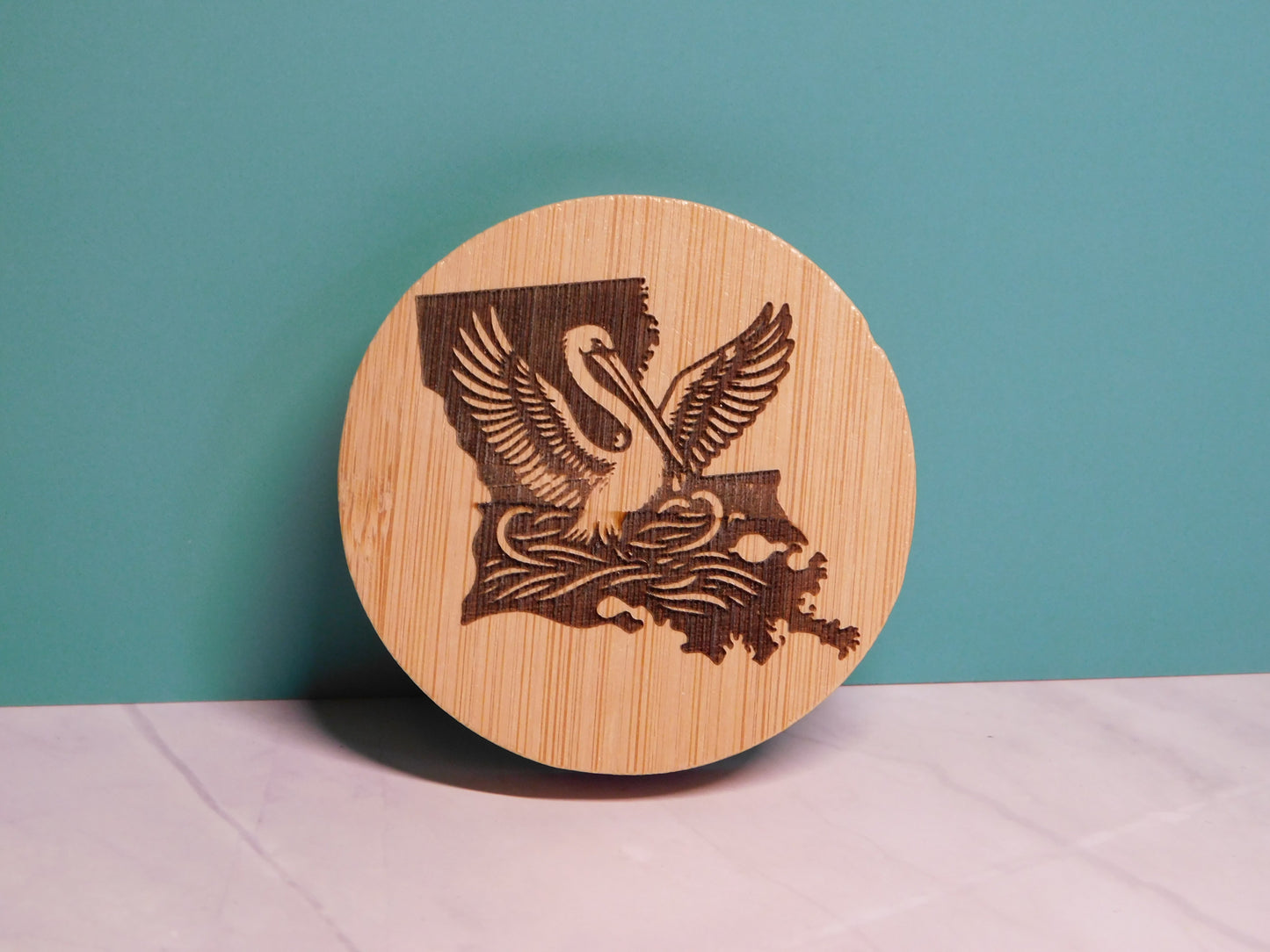Round Magnetic Bamboo Bottle Opener-Rogue Magnolia Custom Designs