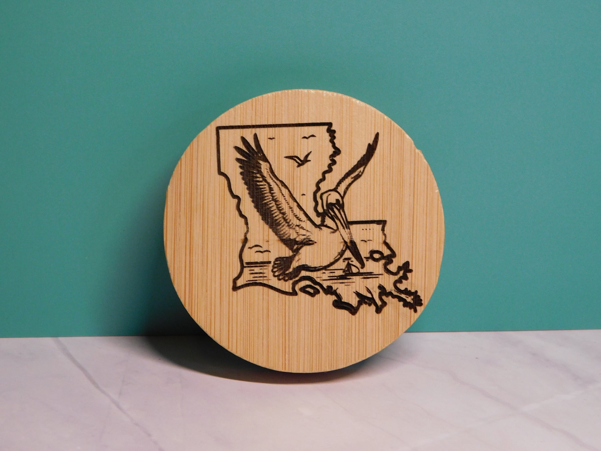 Round Magnetic Bamboo Bottle Opener-Rogue Magnolia Custom Designs