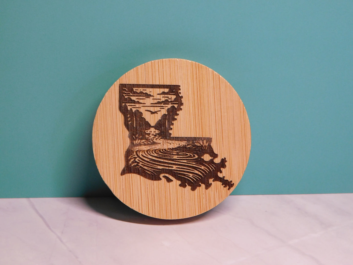Round Magnetic Bamboo Bottle Opener-Rogue Magnolia Custom Designs