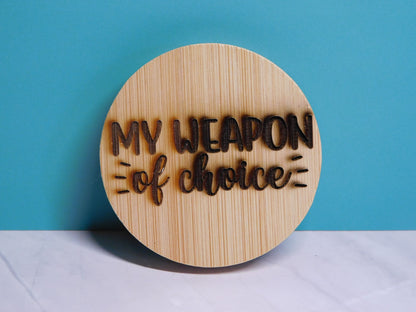 Round Magnetic Bamboo Bottle Opener-Rogue Magnolia Custom Designs