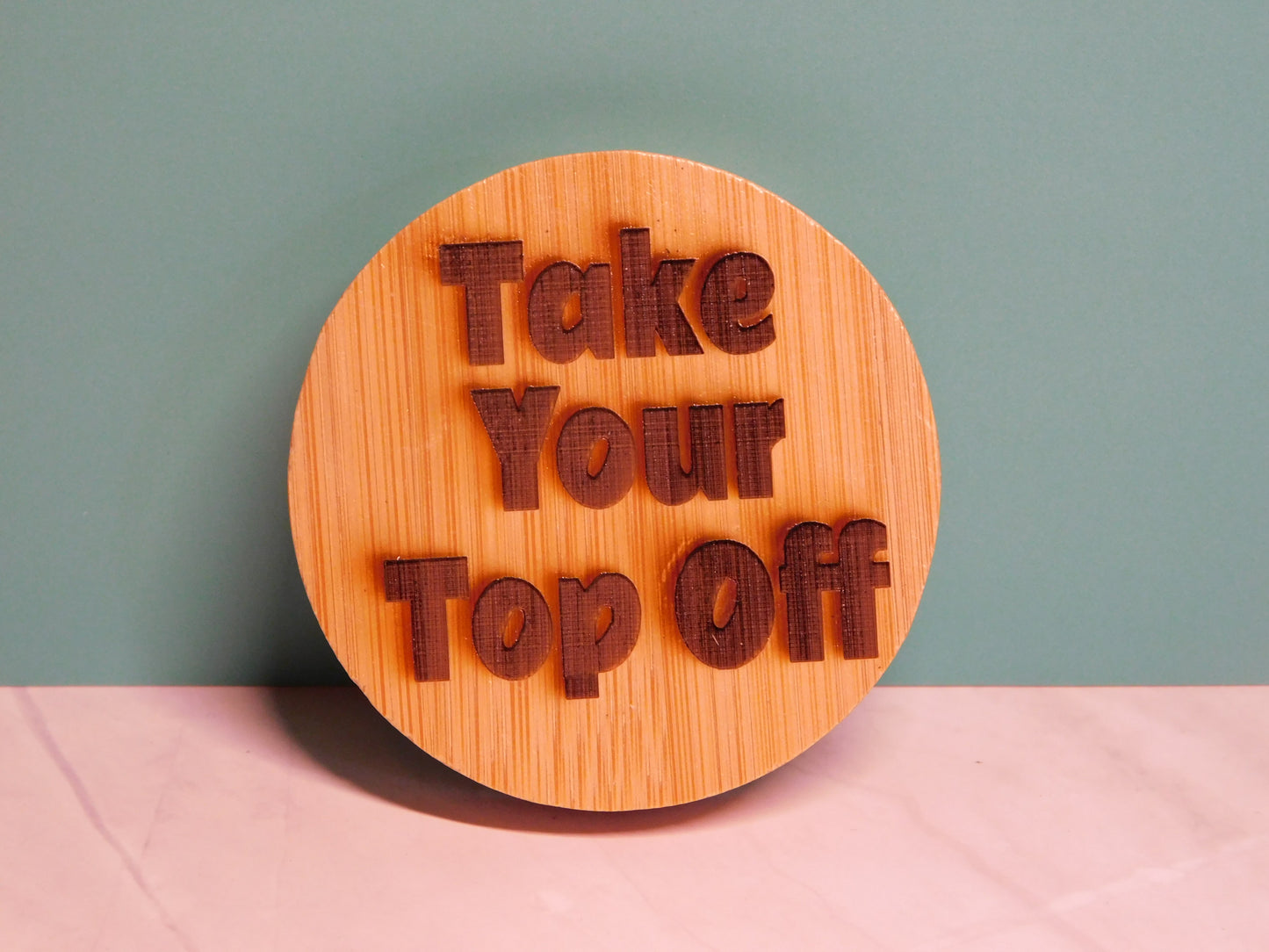 Round Magnetic Bamboo Bottle Opener-Rogue Magnolia Custom Designs