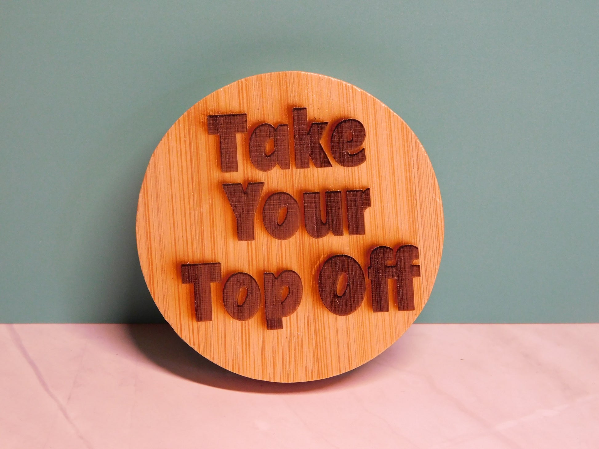 Round Magnetic Bamboo Bottle Opener-Rogue Magnolia Custom Designs