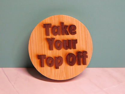 Round Magnetic Bamboo Bottle Opener-Rogue Magnolia Custom Designs