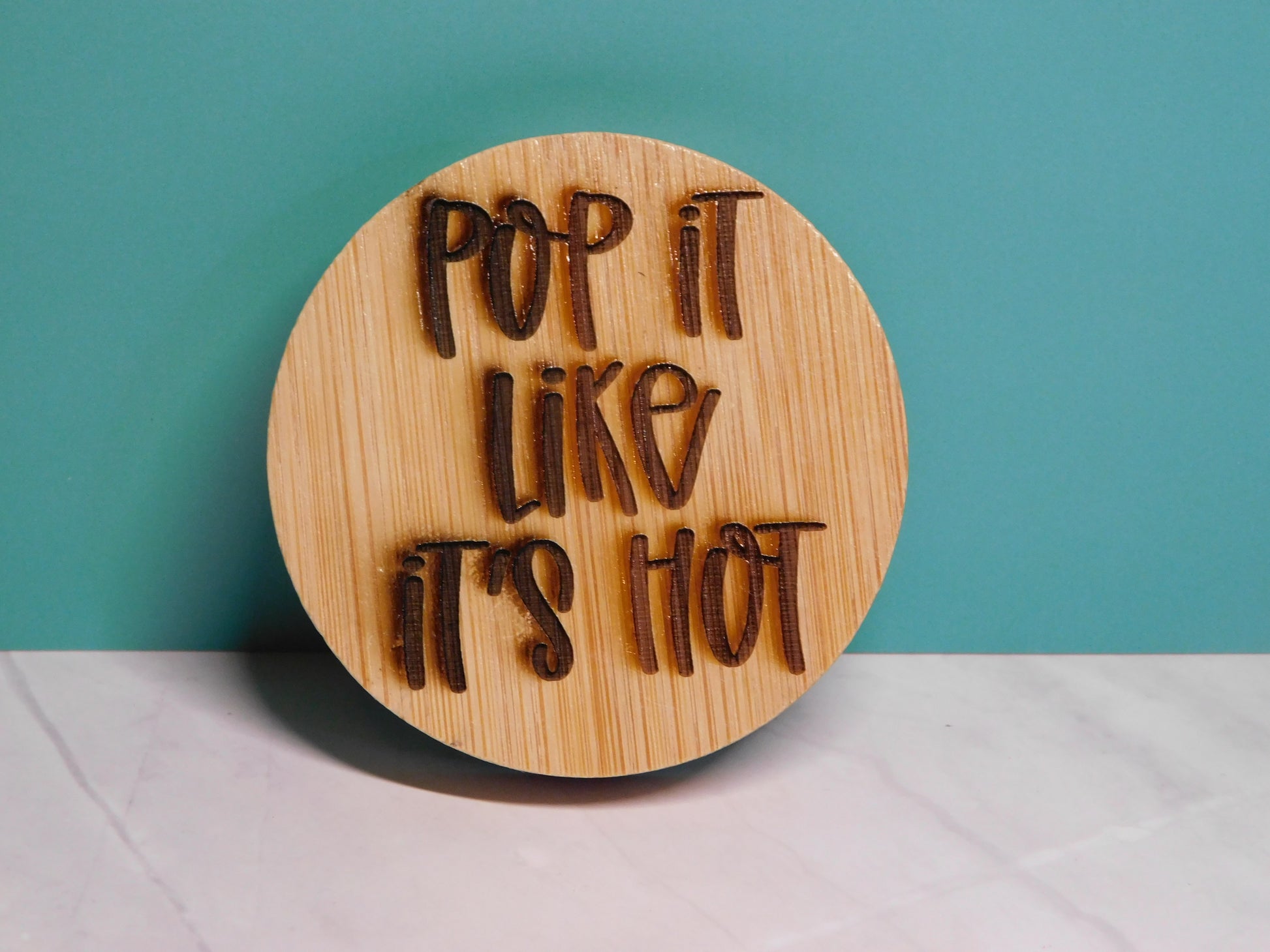 Round Magnetic Bamboo Bottle Opener-Rogue Magnolia Custom Designs