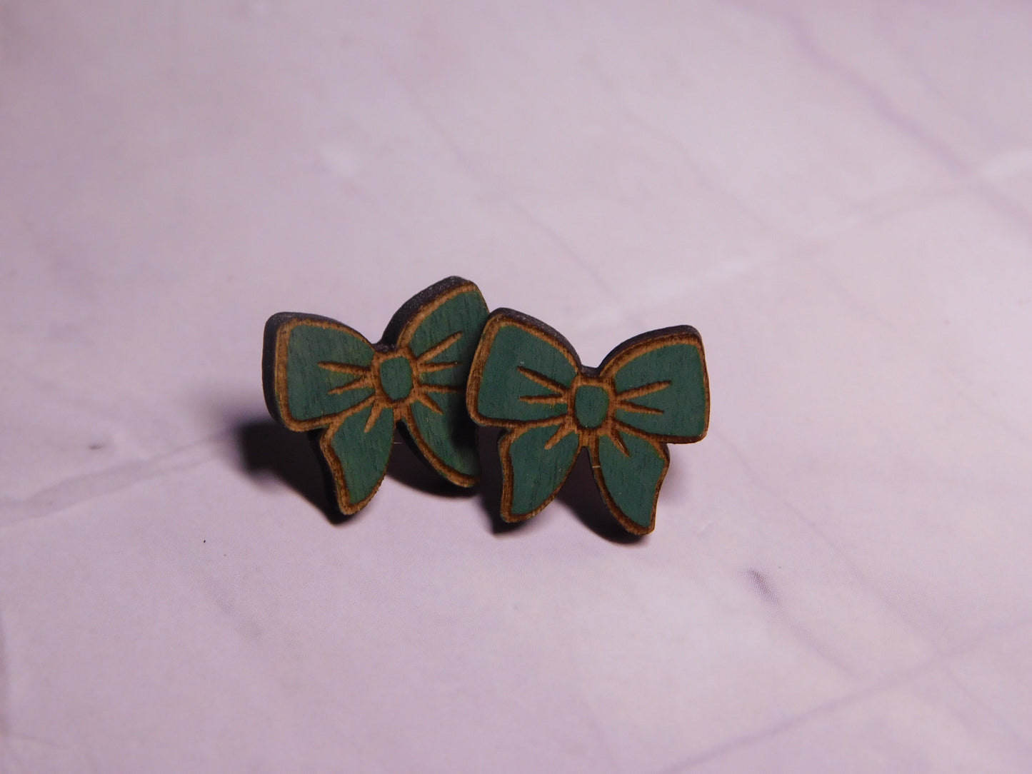 Mini Bow Laser-Cut Stud Earrings-Rogue Magnolia Custom Designs