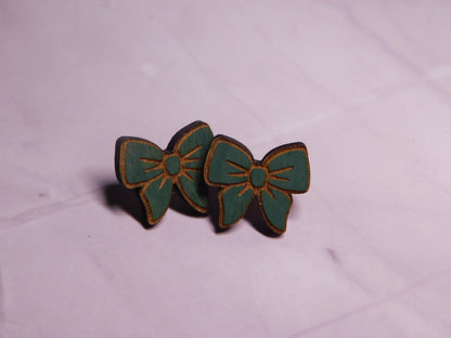 Mini Bow Laser-Cut Stud Earrings-Rogue Magnolia Custom Designs