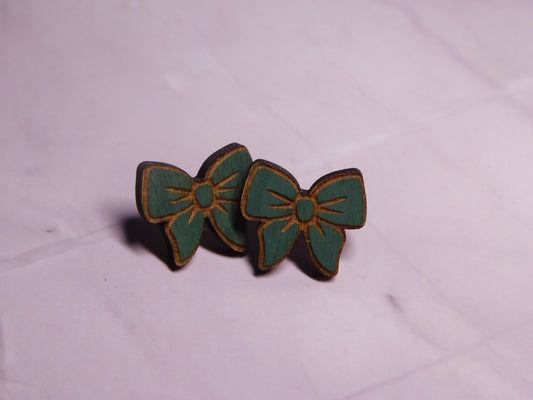 Mini Bow Laser-Cut Stud Earrings-Rogue Magnolia Custom Designs