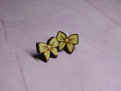 Mini Bow Laser-Cut Stud Earrings-Rogue Magnolia Custom Designs