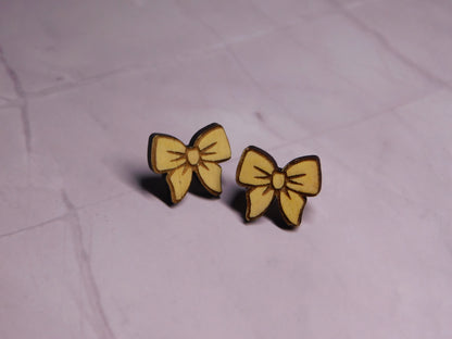 Mini Bow Laser-Cut Stud Earrings-Rogue Magnolia Custom Designs