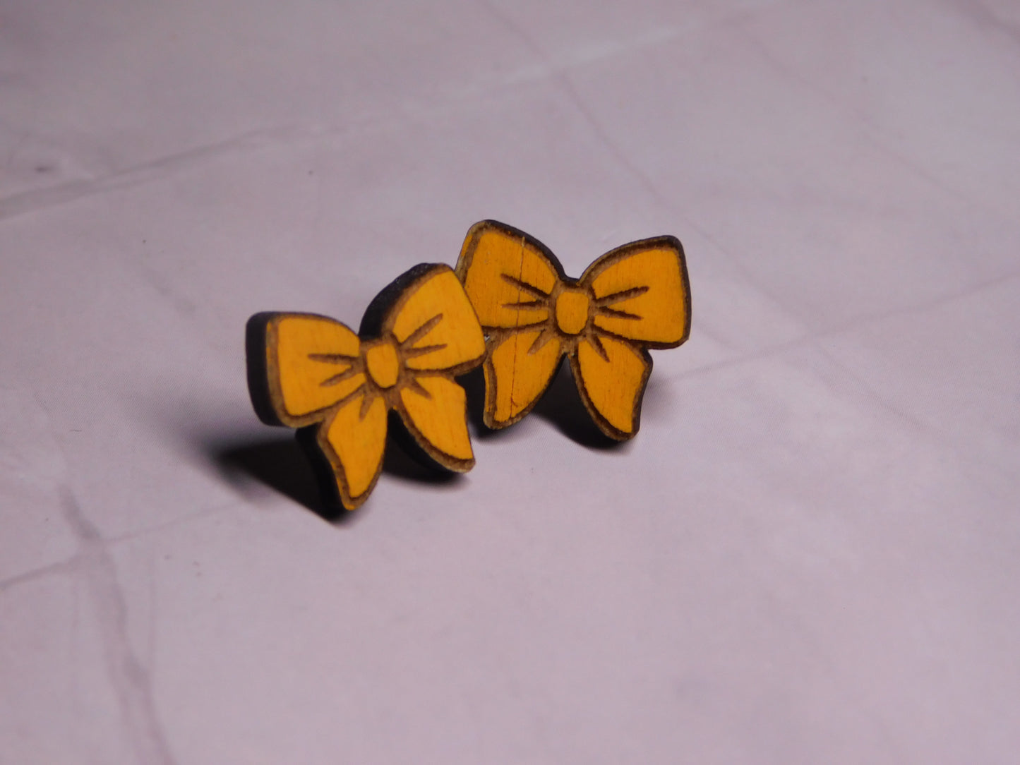 Mini Bow Laser-Cut Stud Earrings-Rogue Magnolia Custom Designs