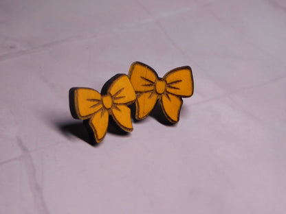 Mini Bow Laser-Cut Stud Earrings-Rogue Magnolia Custom Designs