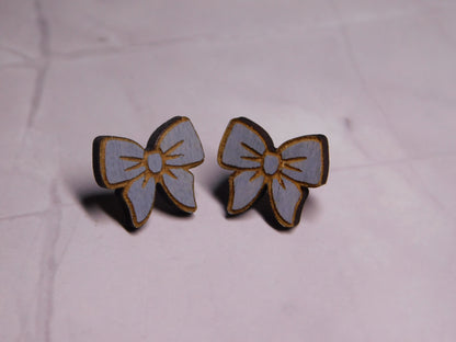 Mini Bow Laser-Cut Stud Earrings-Rogue Magnolia Custom Designs
