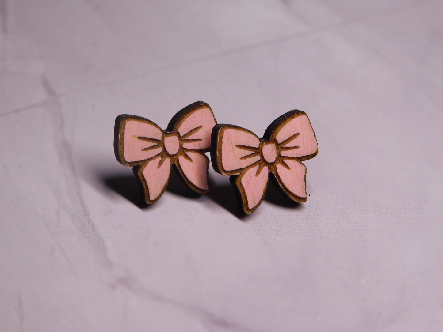 Mini Bow Laser-Cut Stud Earrings-Rogue Magnolia Custom Designs