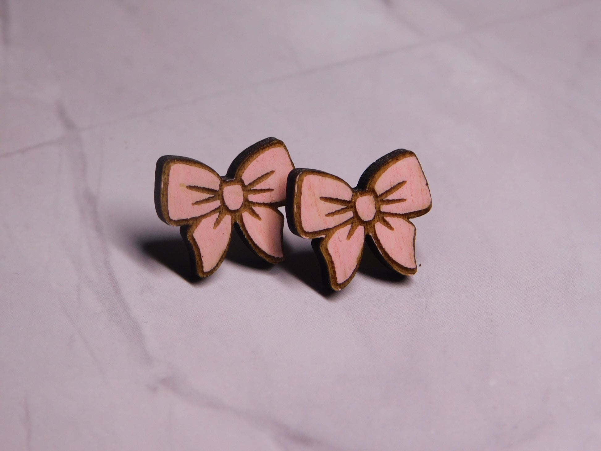Mini Bow Laser-Cut Stud Earrings-Rogue Magnolia Custom Designs