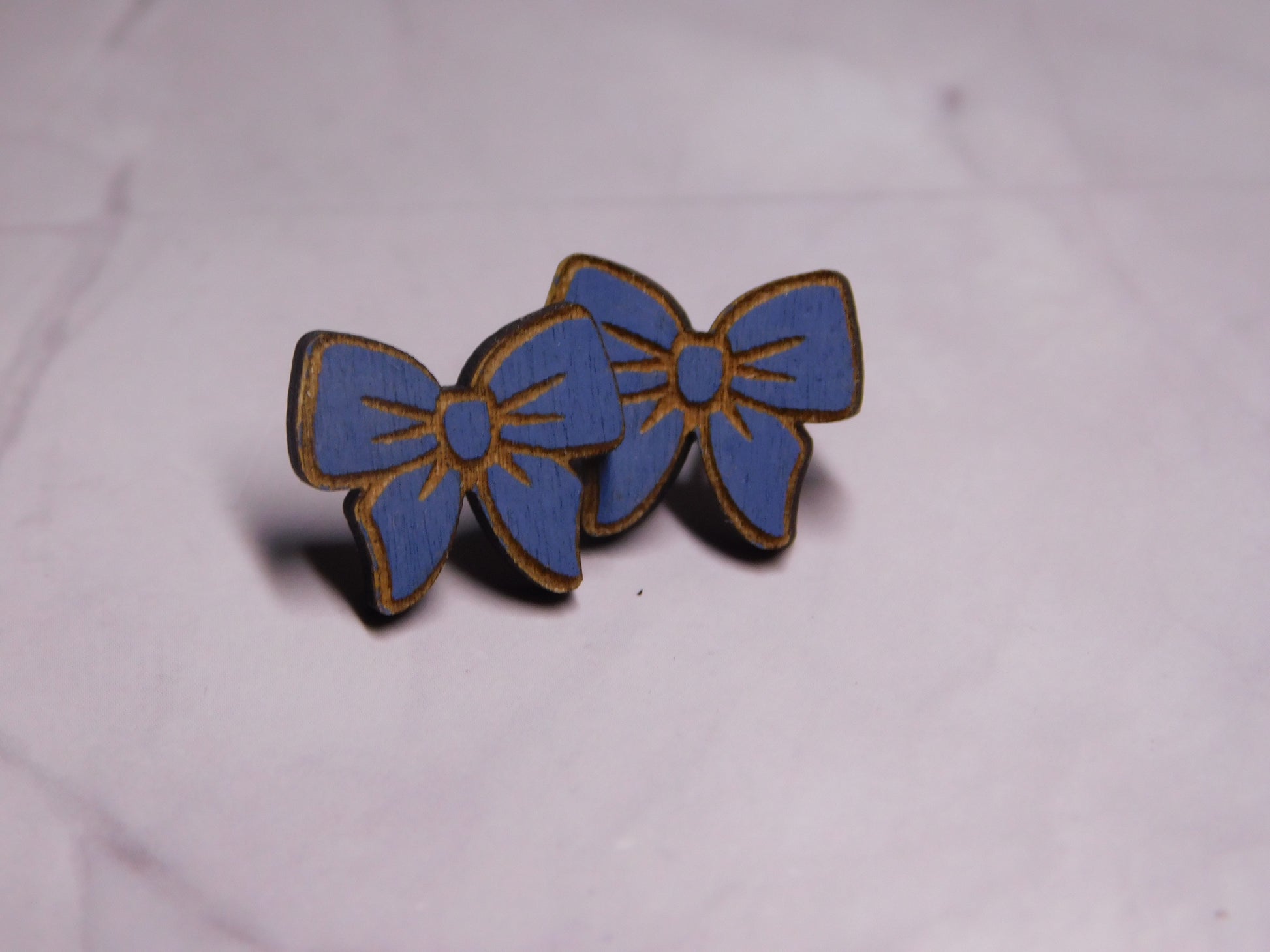 Mini Bow Laser-Cut Stud Earrings-Rogue Magnolia Custom Designs