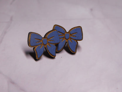 Mini Bow Laser-Cut Stud Earrings-Rogue Magnolia Custom Designs