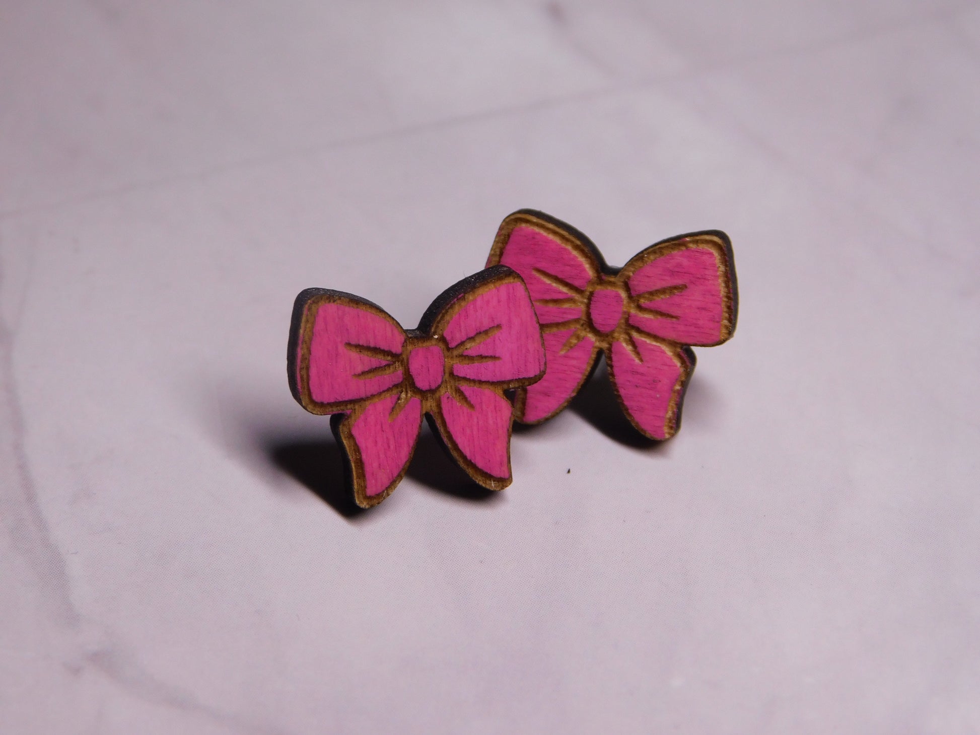 Mini Bow Laser-Cut Stud Earrings-Rogue Magnolia Custom Designs