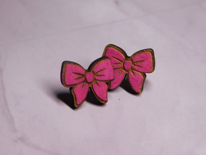 Mini Bow Laser-Cut Stud Earrings-Rogue Magnolia Custom Designs