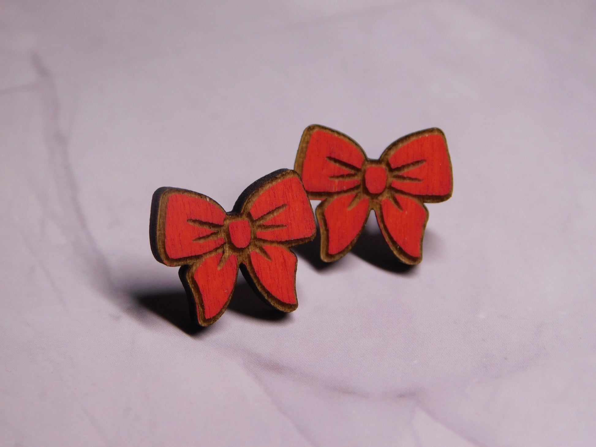 Mini Bow Laser-Cut Stud Earrings-Rogue Magnolia Custom Designs