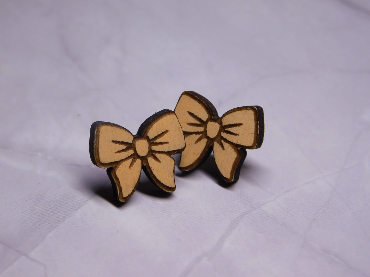 Mini Bow Laser-Cut Stud Earrings-Rogue Magnolia Custom Designs