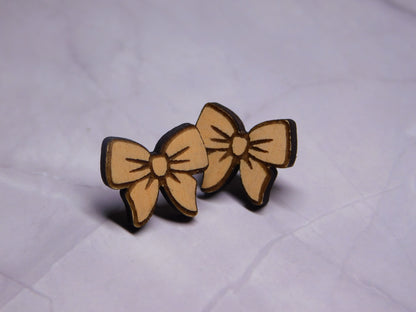 Mini Bow Laser-Cut Stud Earrings-Rogue Magnolia Custom Designs