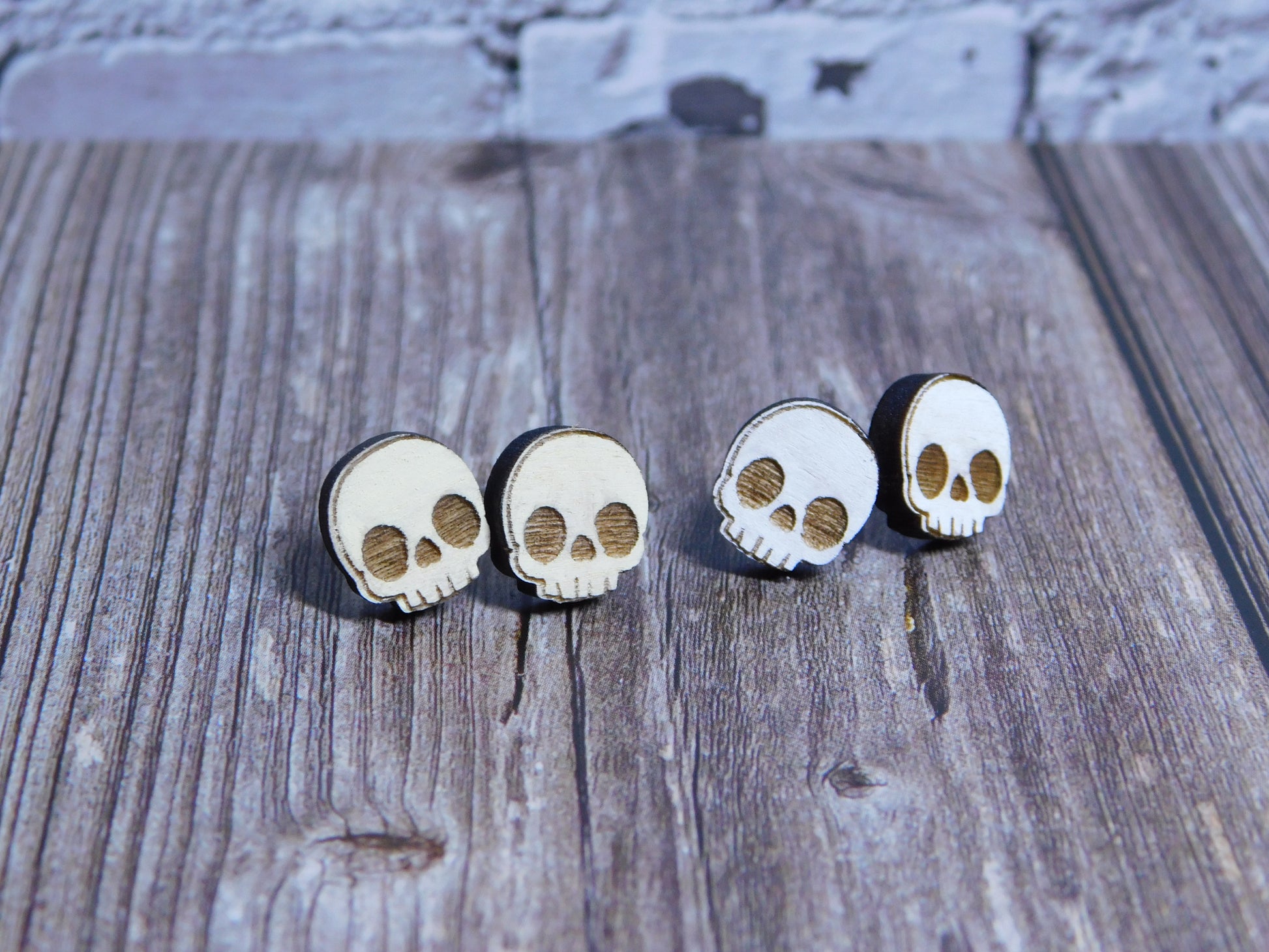 Skull Stud Earrings-Rogue Magnolia Custom Designs