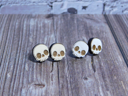 Skull Stud Earrings-Rogue Magnolia Custom Designs
