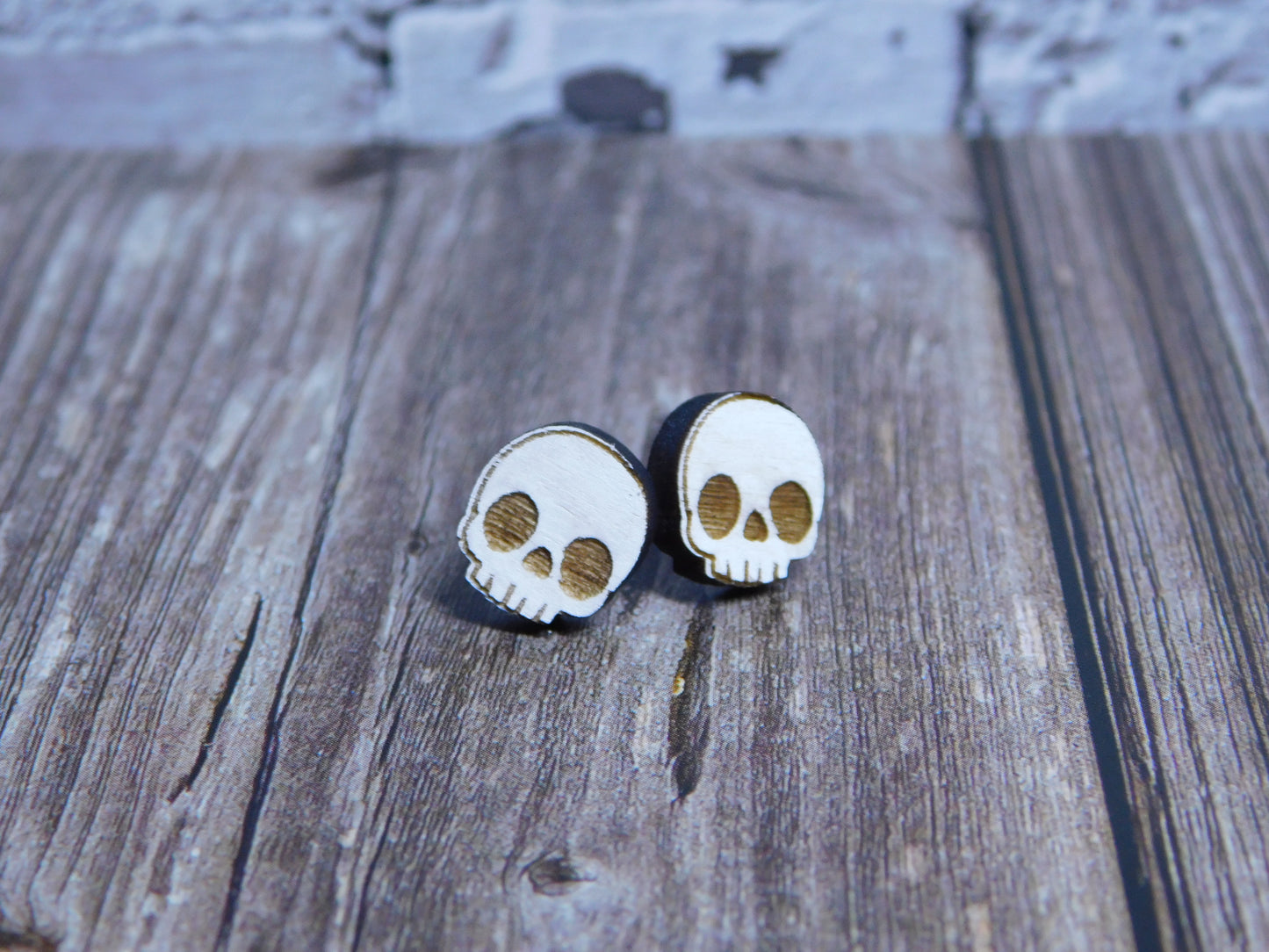 Skull Stud Earrings-Rogue Magnolia Custom Designs